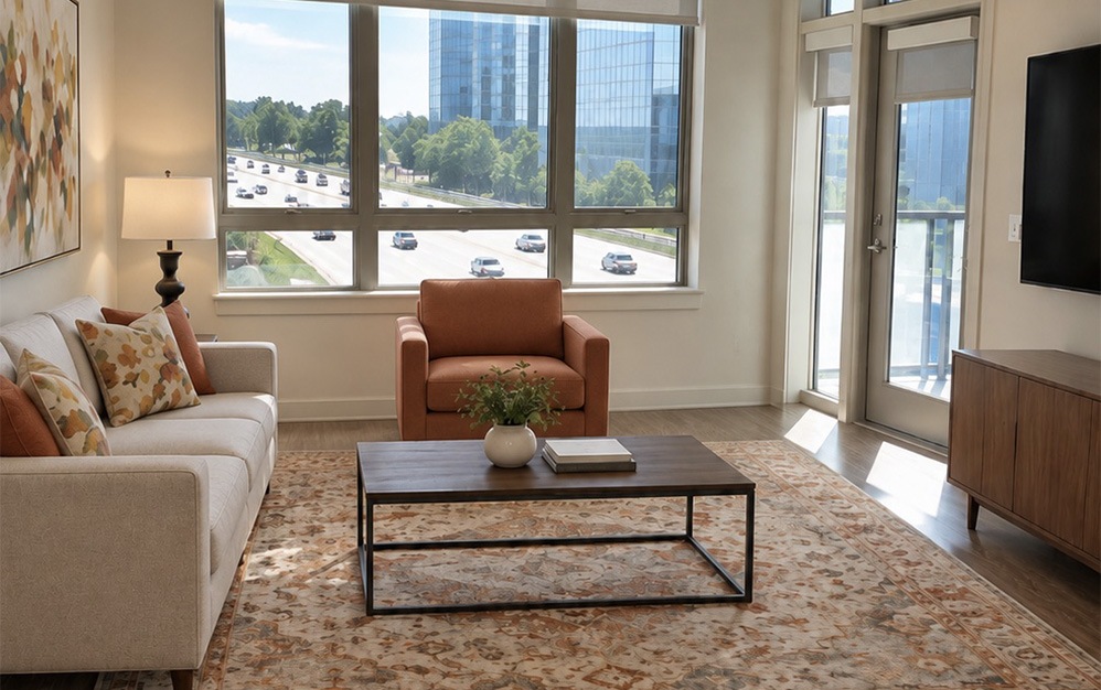 C1 - 3 bedroom floorplan layout with 2 bathrooms and 1460 square feet (Living Room)