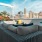 Large sectional couch on rooftop lounge