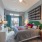 Spacious bedroom with high ceilings