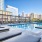 Lounge chairs alongside pool